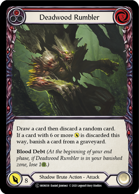 Flesh and Blood Monarch Unlimited C MON138 Deadwood Rumbler (Red) Standard