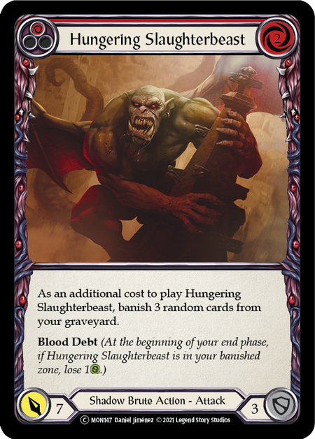 Flesh and Blood Monarch Unlimited C MON147 Hungering Slaughterbeast (Red) Rainbow