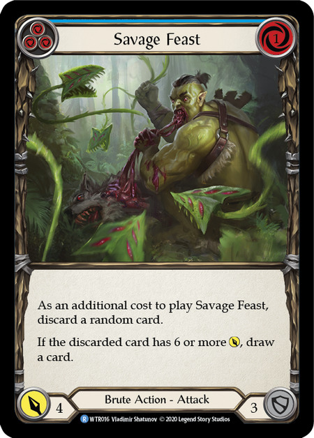 Flesh and Blood Welcome to Rathe Unlimited R WTR016 Savage Feast (Blue) Rainbow