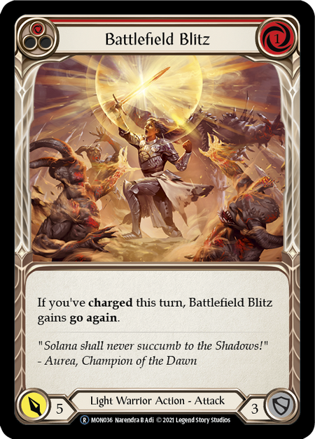 Flesh and Blood Monarch Unlimited R MON036 Battlefield Blitz (Red) Standard