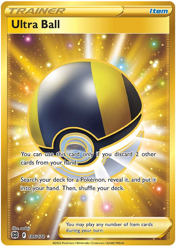 Pokemon Card Brilliant Stars 186/172 Ultra Ball Secret Rare *M*