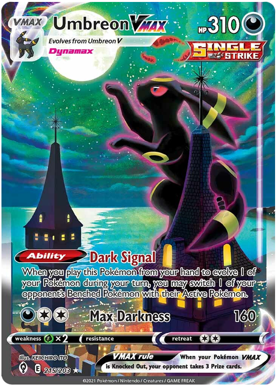 (S) Pokemon Card Evolving Skies 215/203 215/203 Umbreon VMAX Secret Rare