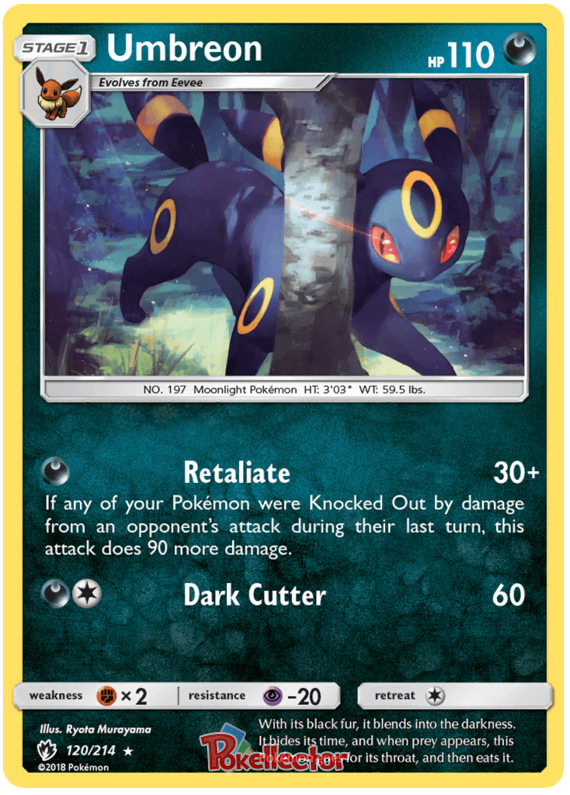Pokemon Card Lost Thunder 120/214 Umbreon Rare *MINT*