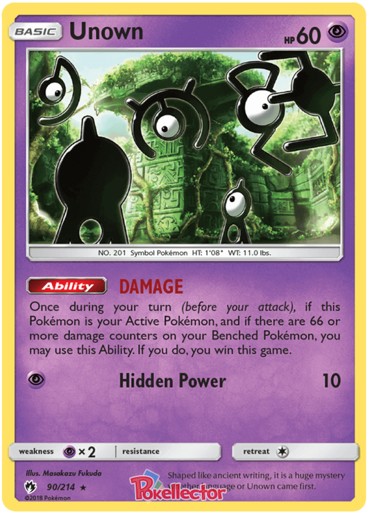 Pokemon Card Lost Thunder 90/214 090/214 Unown Rare *MINT*