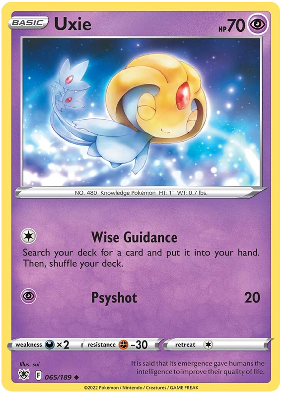 Pokemon Card Astral Radiance 65/189 065/189 Uxie Uncommon