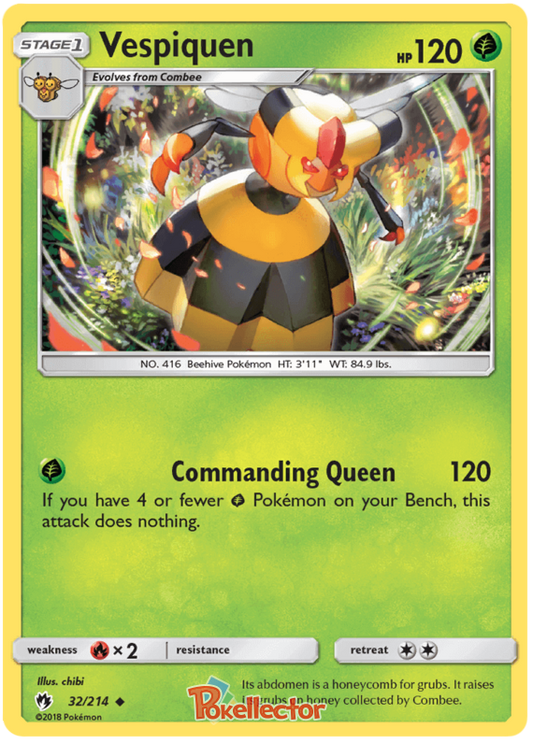 Pokemon Card Lost Thunder 32/214 032/214 Vespiquen Uncommon *MINT*