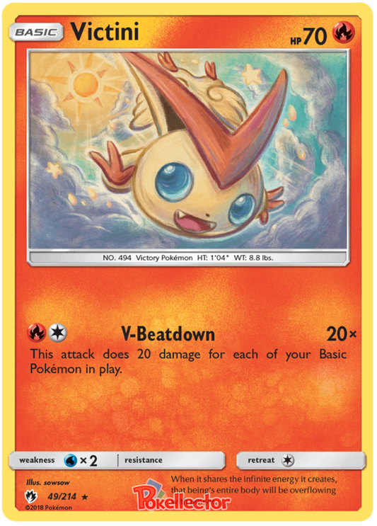 Pokemon Card Lost Thunder 49/214 049/214 Victini Rare *MINT*