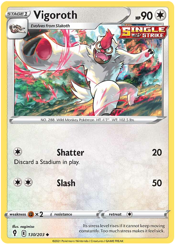 <transcy>Pokemon Card Evolving Skies 130/203 130/203 Vigoroth Gelegentlich</transcy>