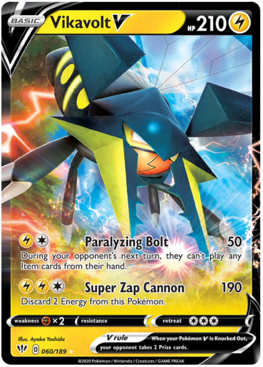 Pokemon Card Darkness Ablaze 60/189 060/189 Vikavolt V Ultra Rare *M*