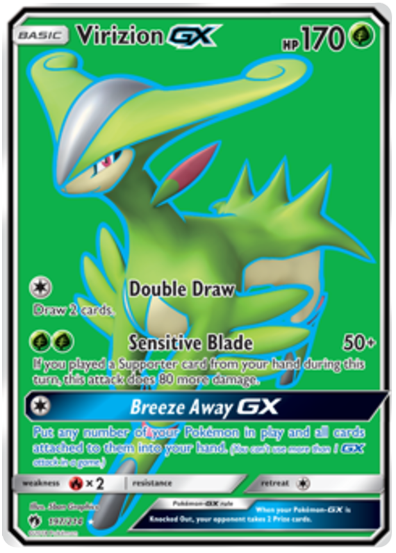 Pokemon Card Lost Thunder 197/214 Virizion GX Full Art *MINT*