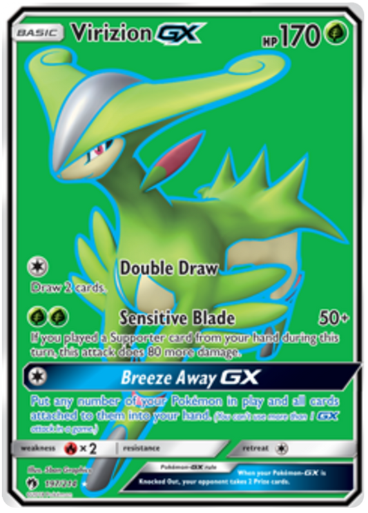Pokemon Card Lost Thunder 197/214 Virizion GX Full Art *MINT*