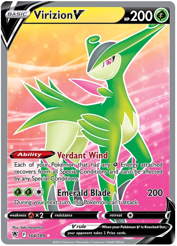 Pokemon Card Astral Radiance 164/189 Virizion V Full Art