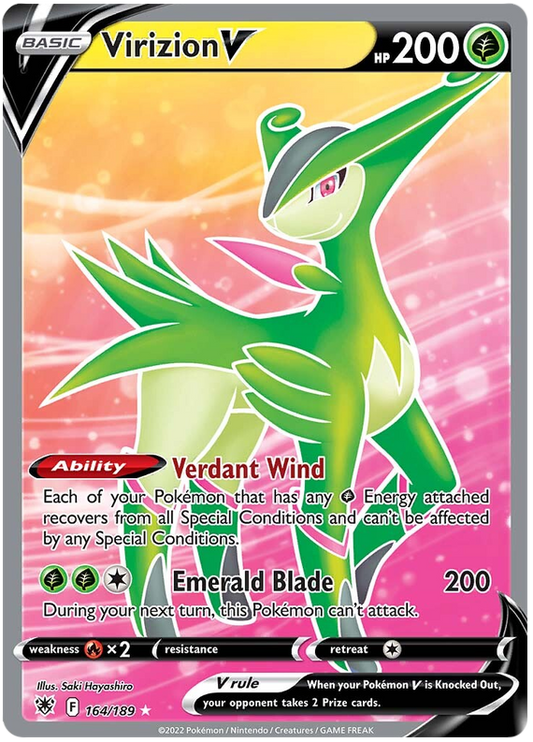 Pokemon Card Astral Radiance 164/189 Virizion V Full Art