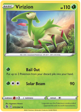 Pokemon Card Fusion Strike 015/264 15/264 Virizion Rare