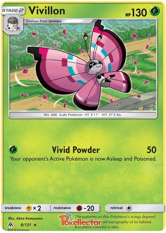 Pokemon Card Forbidden Light 8/131 008/131 Vivillon Rare *MINT*