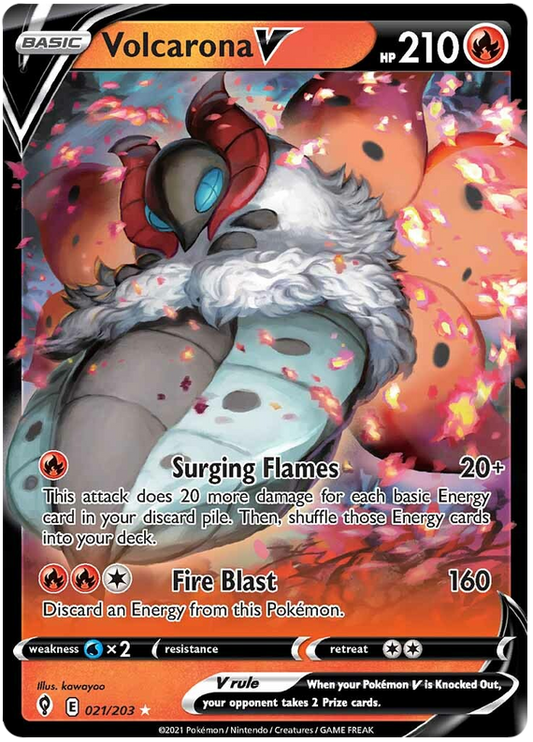 Pokemon Card Evolving Skies 21/203 021/203 Volcarona V Ultra Rare *M*