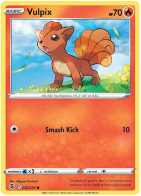 Pokemon Card Fusion Strike 029/264 29/264 Vulpix Common