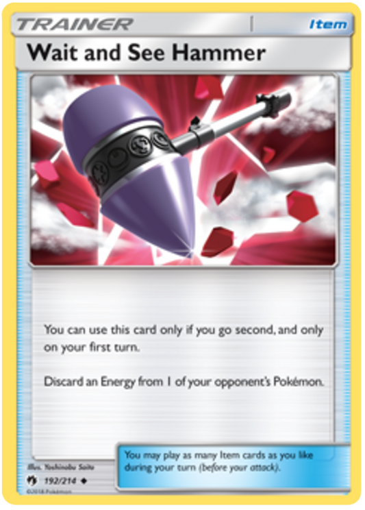 Pokemon Card Lost Thunder 192/214 Wait and See Hammer Item Uncommon *MINT*