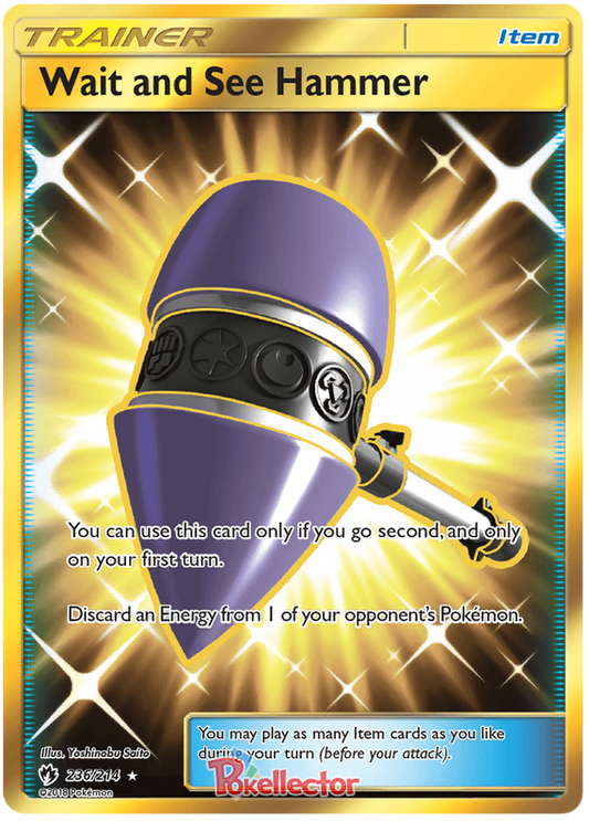 Pokemon Card Lost Thunder 236/214 Wait and See Hammer Item Secret Rare *MINT*