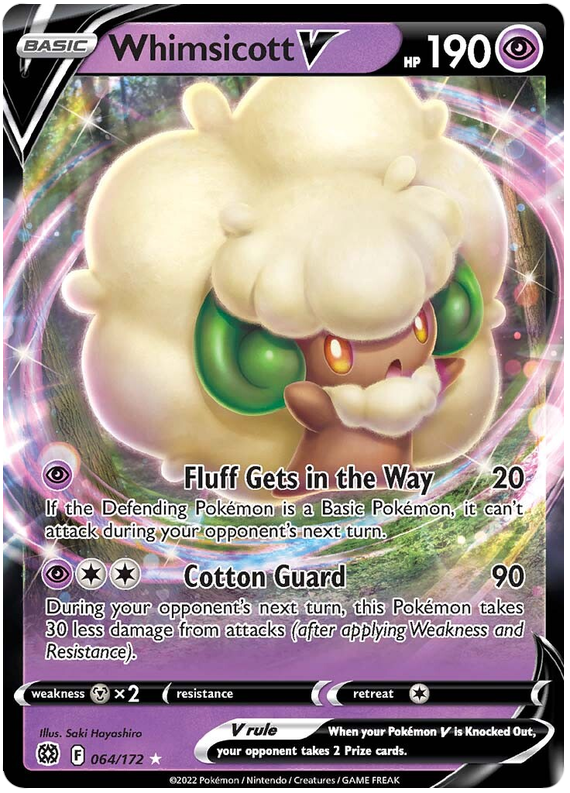 Pokemon Card Brilliant Stars 064/172 64/172 Whimsicott V Ultra Rare *M*