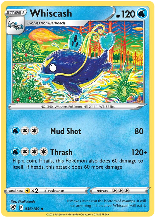 Pokemon Card Astral Radiance 36/189 036/189 Whiscash Uncommon