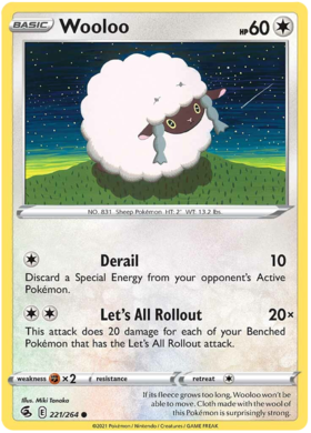 Pokemon Card Fusion Strike 221/264 Wooloo Common