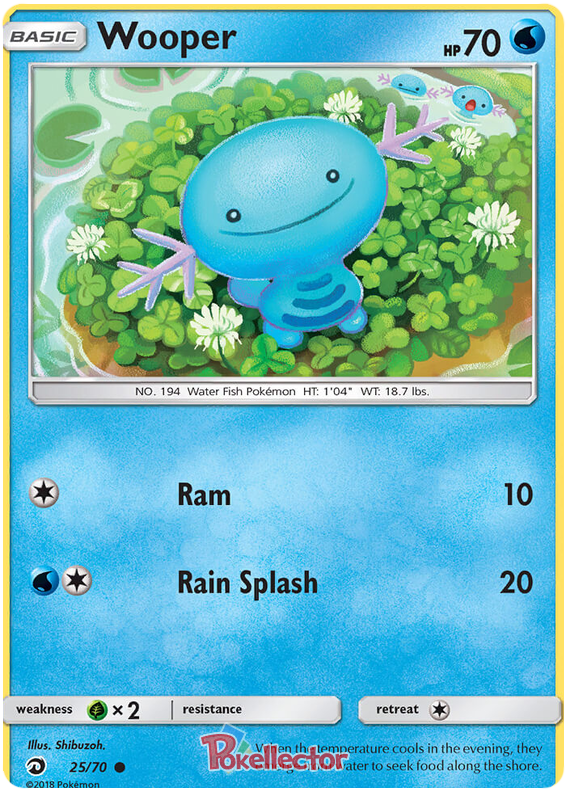 Pokemon Card Dragon Majesty 25/070 025/070 Wooper Common