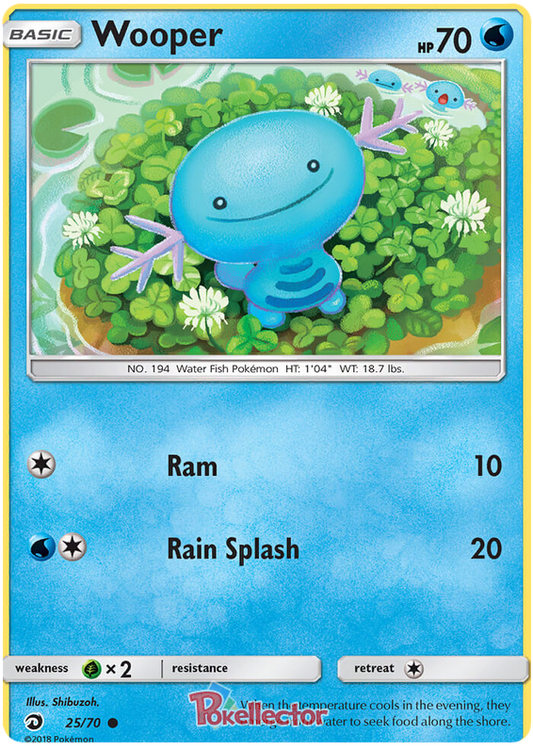 <transcy>Pokemon Card Dragon Majesty 25/070 025/070 Wooper Common</transcy>