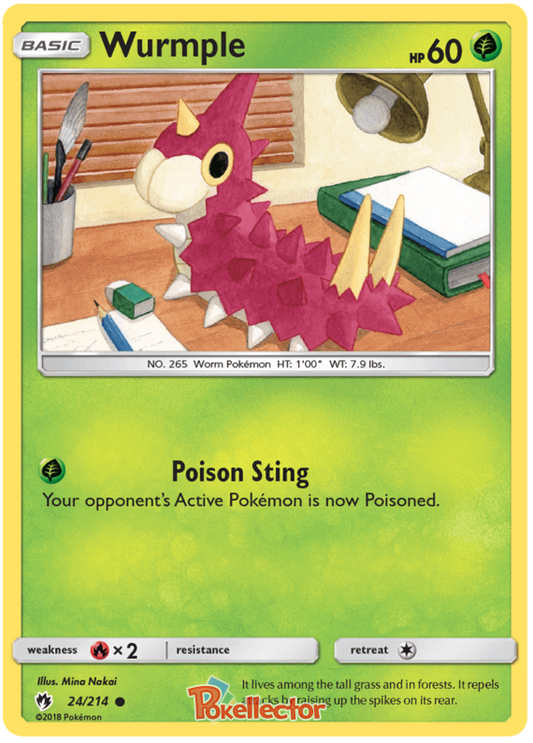 Pokemon Card Lost Thunder 24/214 024/214 Wurmple Common *MINT*