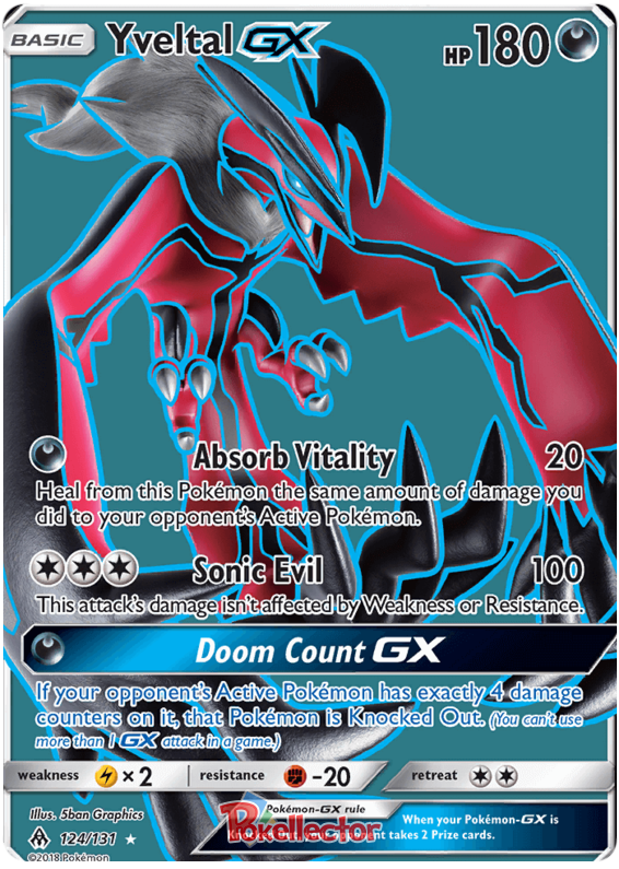 Pokemon Card Forbidden Light 124/131 Yveltal GX Full Art *MINT*