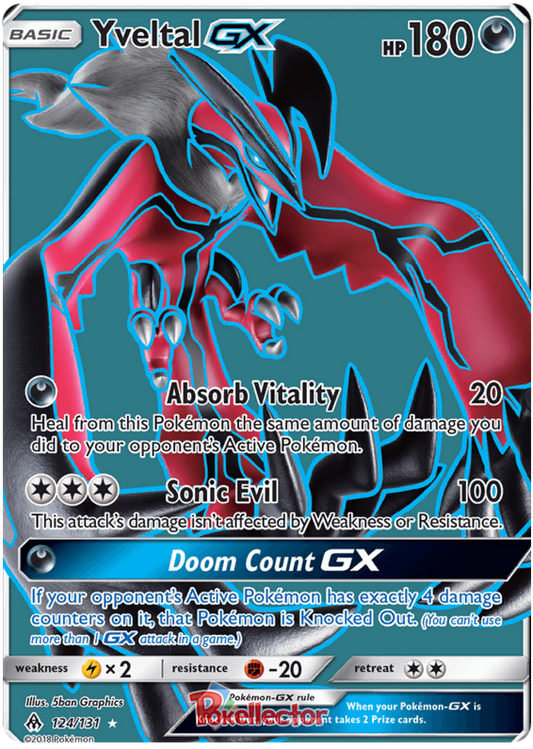 Pokemon Card Forbidden Light 124/131 Yveltal GX Full Art *MINT*