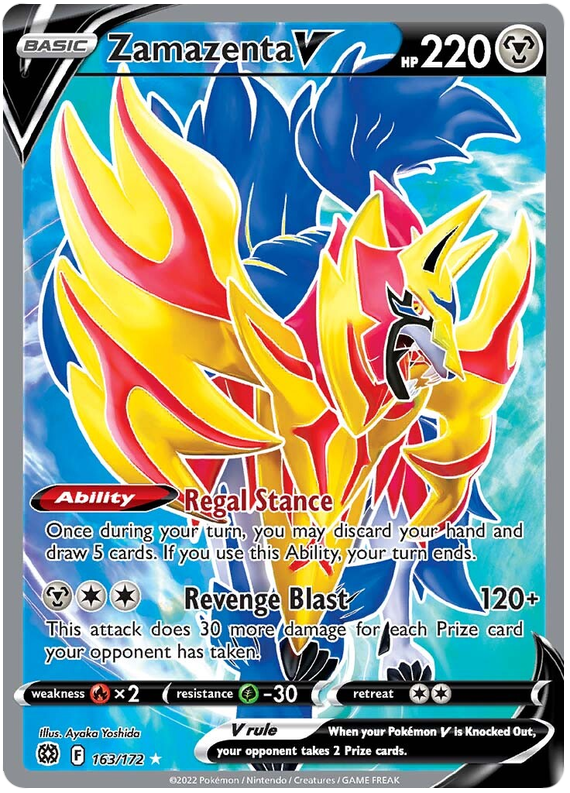 Pokemon Card Brilliant Stars 163/172 Zamazenta V Full Art *M*