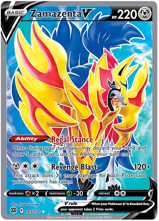 Pokemon Card Brilliant Stars 163/172 Zamazenta V Full Art *M*