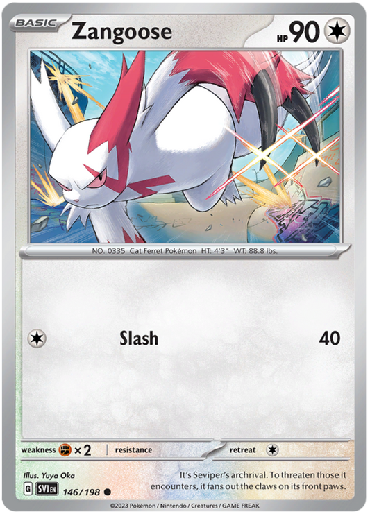 Pokemon Card Scarlet & Violet 146/198 Zangoose Common *MINT*