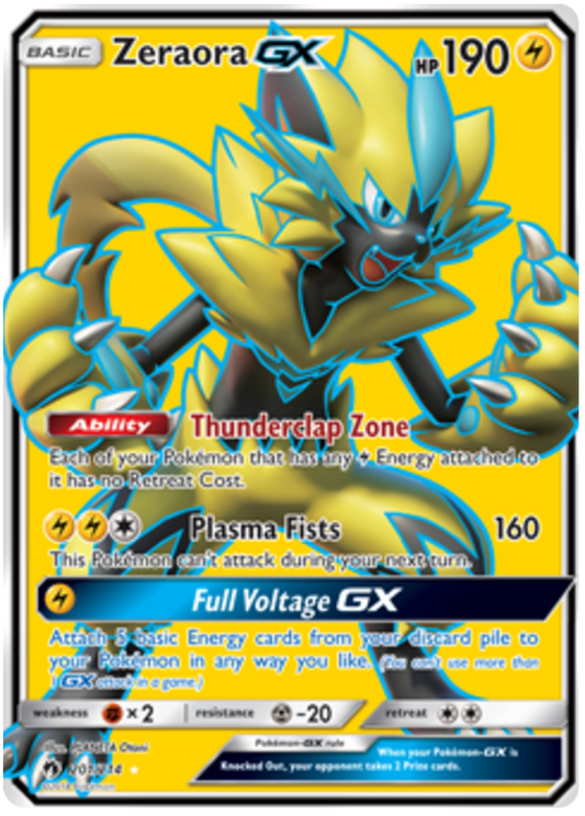 Pokemon Card Lost Thunder 201/214 Zeraora GX Full Art *MINT*