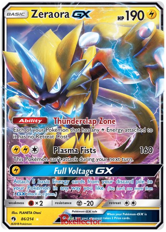 Pokemon Card Lost Thunder 86/214 086/214 Zeraora GX Ultra Rare *MINT*