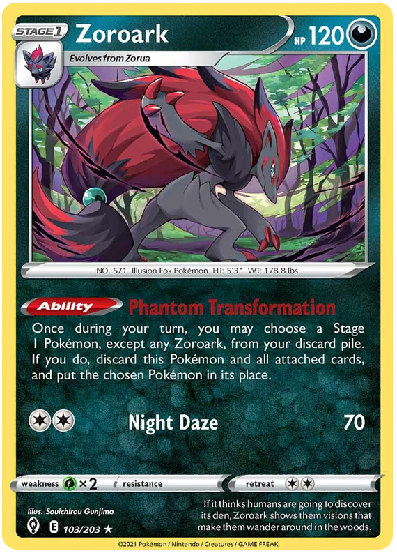 Pokemon Card Evolving Skies 103/203 103/203 Zoroark Holo Rare