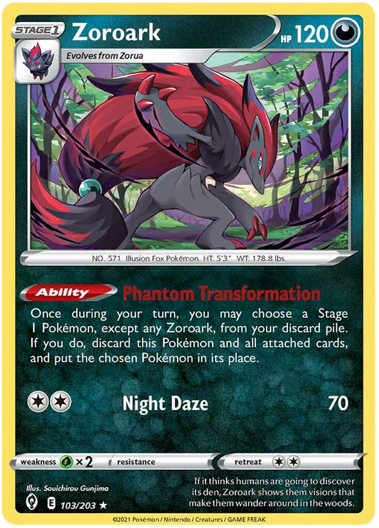 Pokemon Card Evolving Skies 103/203 103/203 Zoroark Holo Rare