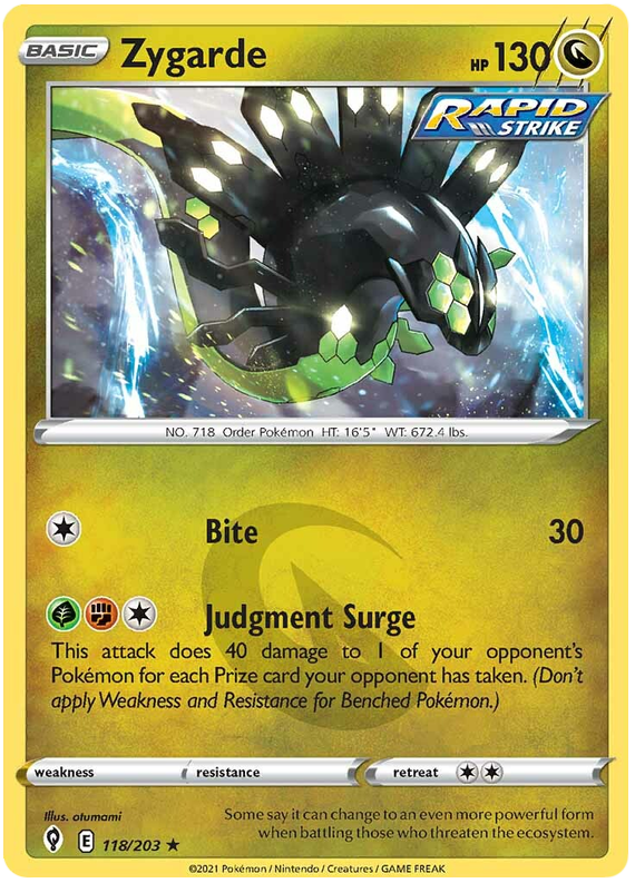 Pokemon Card Evolving Skies 118/203 118/203 Zygarde Holo Rare