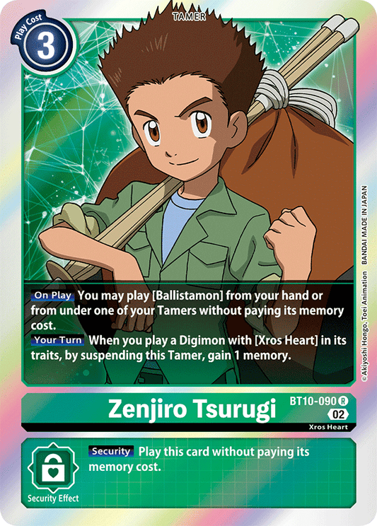 Digimon Card Xros Encounter Zenjiro Tsurugi BT10-090 R