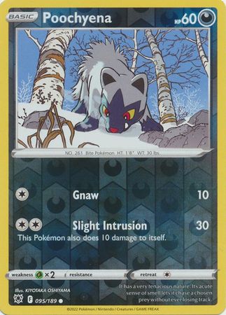 Pokemon Card Astral Radiance 95/189 095/189 Poochyena Reverse Holo Common