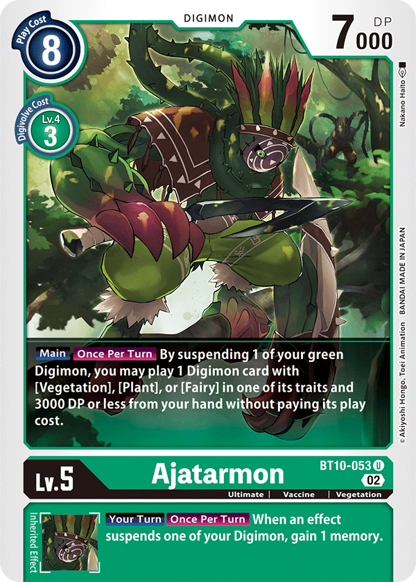 Digimon Card Xros Encounter Ajatarmon BT10-053 U