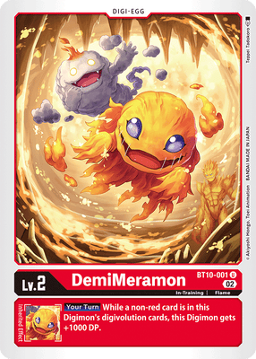 Digimon Card Xros Encounter DemiMeramon BT10-001 U