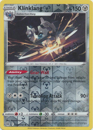 Pokemon Card Brilliant Stars 104/172 Klinklang Reverse Holo Rare