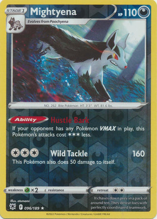 Pokemon Card Astral Radiance 96/189 096/189 Mightyena Reverse Holo Rare