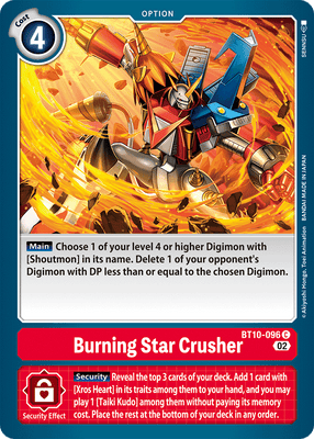Digimon Card Xros Encounter Burning Star Crusher BT10-096 C