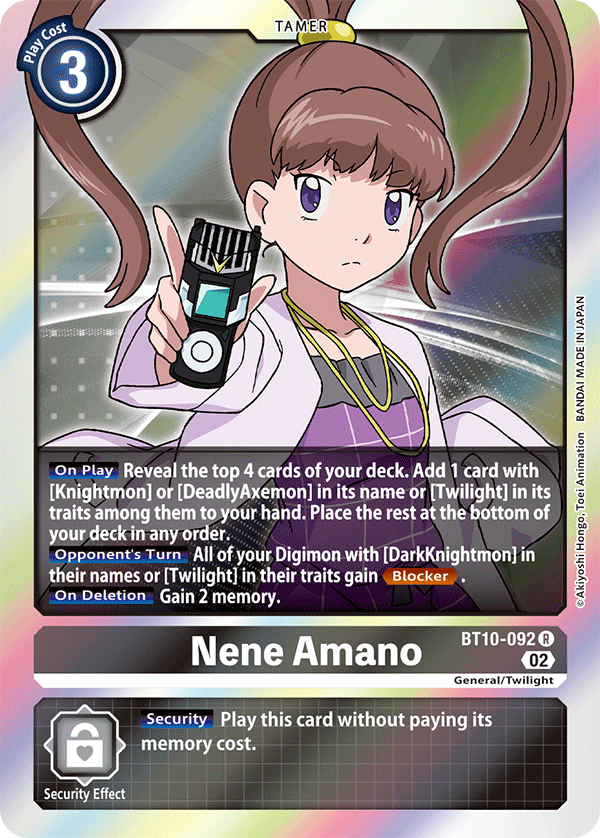 Digimon Card Xros Encounter Nene Amano BT10-092 R