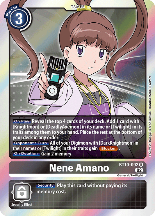 Digimon Card Xros Encounter Nene Amano BT10-092 R