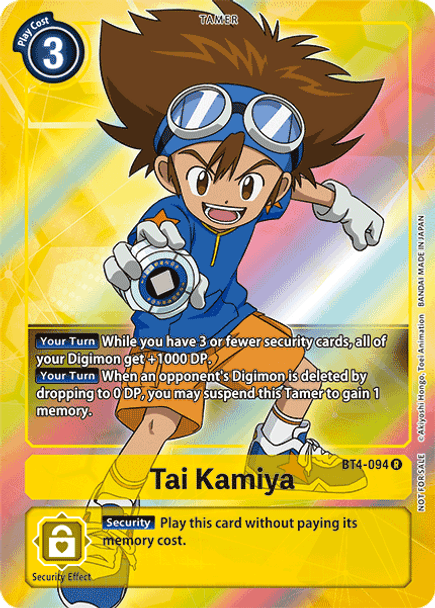 Digimon Card Great Legend Tai Kamiya *ALT ART*  BT4-094 R