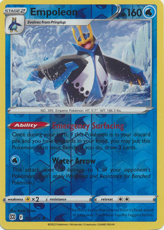 Pokemon Card Brilliant Stars 037/172 37/172 Empoleon Reverse Holo Rare